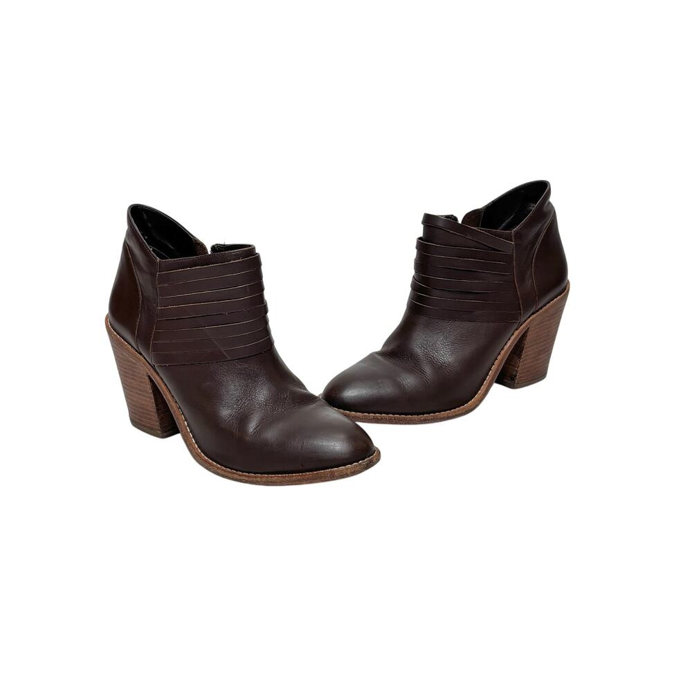 Loeffler Randall Eva Brown Leather Strappy Ankle Boots 9.5